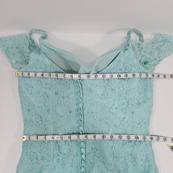 Morilee Bridesmaids Lace Beading Zipper Back Dress Style#21531 Mint Size 16 - Picture 10 of 12